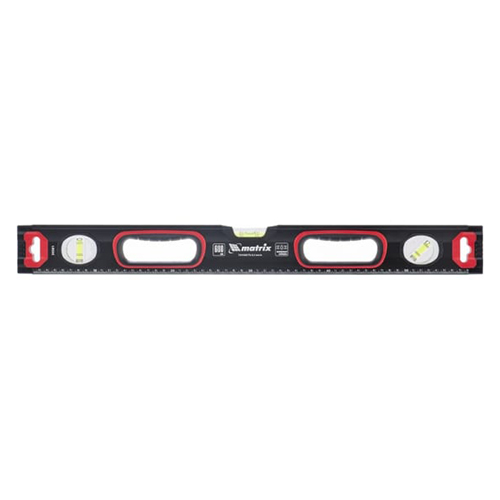 Уровень "Matrix" алюминиевый 2000мм, 3 глазка, усиленный, фрезерованный, 2-х компонентные рукоятки