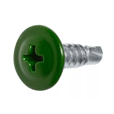 Саморез по металлу с прессшайбой зелёный сверло СММ 4,2*25мм