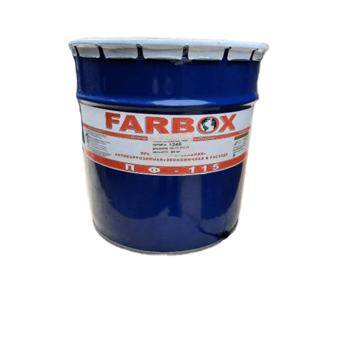 Эмаль оранжевая ПФ-115 ТУ "Farbox", 20кг