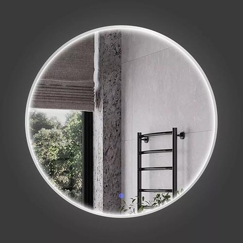 Зеркало "Вега 75" 750*750*35мм, подсветка, сенсорный выкл., серебряный матовый