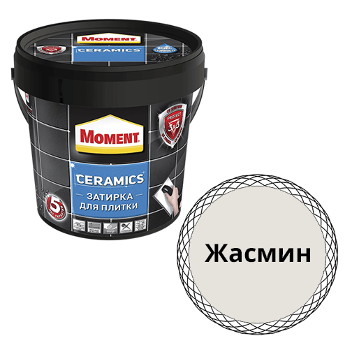 Затирка водостойкая "Moment Ceramics , 1кг, "жасмин" цементная