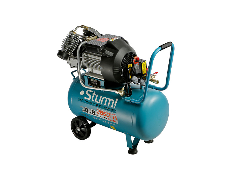 Компрессор воздушный AC93250, 2400 Вт, 410л/мин, ресивер 50л, 8бар Sturm!