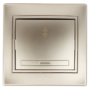 Переключатель 1-кл, "Plano Intro", скрытой проводки, шампань