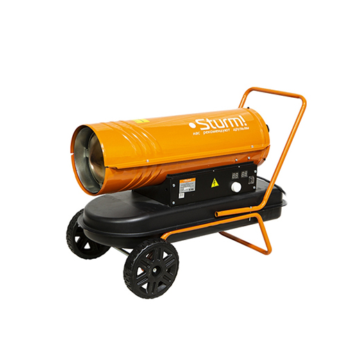 Пушка тепловая дизельная DKH20, 20кВт, производ. 430м3/час, расход топ. 1,3кг/ч, прямой нагрев, "Sturm!"