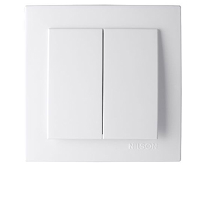 Выключатель "NILSON Touran" двухклавишный, скрытой проводки, белый