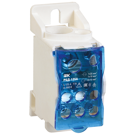 Распределительный блок на Din-рейку РБД-125А "ИЭК"