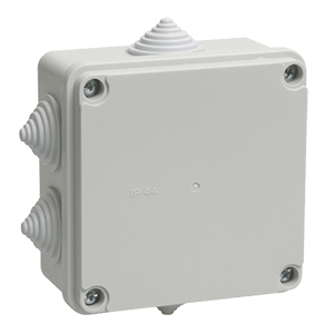 Коробка распределительная "ИЭК" для открытой проводки 100*100*50мм, IP55, Ral 7035, 6 гермовводов, КМ41234