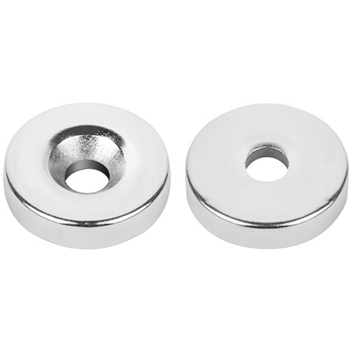Магниты неодимовые "FIT", 20*5мм, круглые с отверстием под саморез, 2шт/уп