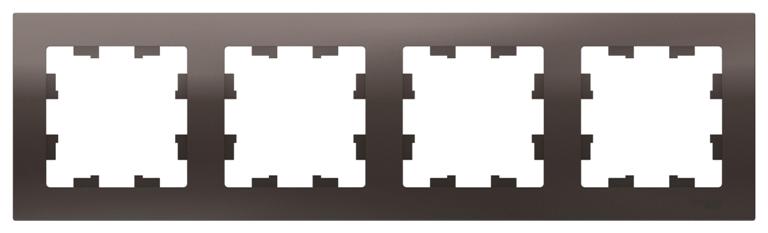 Рамка 4-постовая, универсальная, ATLASDESIGN, мокко