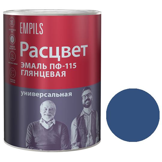 Эмаль алкидная синяя ПФ-115 "Расцвет", 1,9кг