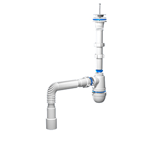 Сифон для раковины бутылочный со стальным выпуском разъемный, 1.1/4"*40, гофра 40*40/50