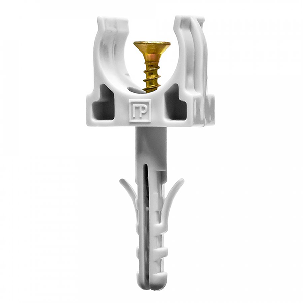 Крепеж-клипса с дюбелем и саморезом, серая, д16мм "Промрукав"