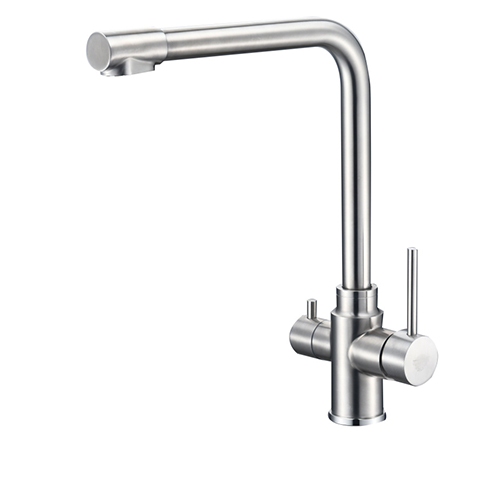 Смеситель "Okatana" одноручковый для кухни "OK01-0018" с подключением к фильтру для питьевой воды, нержавейка