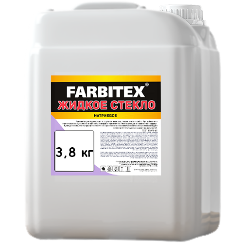 Жидкое стекло натриевое "FARBITEX", 3,8кг