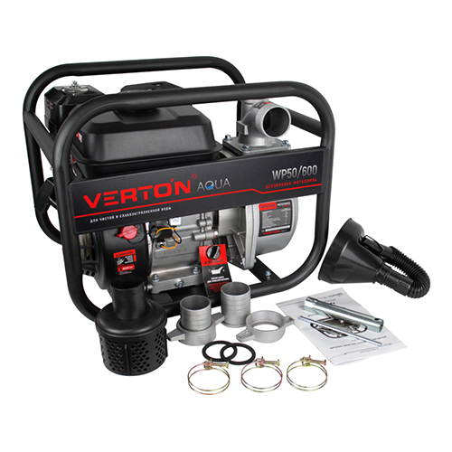 Мотопомпа Verton WP 50/600 (7л.с/212см3,50мм/2&quot;, 600л/мин,36м3/ч,h8м/26,d8мм)