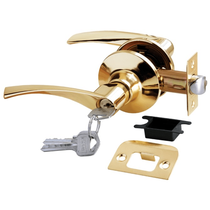 Ручка нажимная "HK-02 L PG", "Золото", ключ/фиксатором