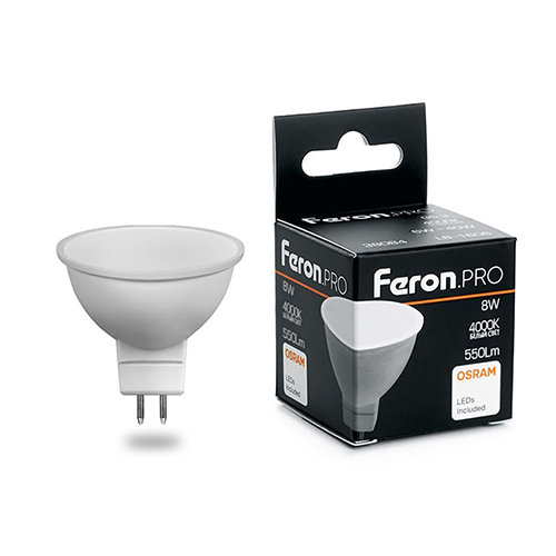 Лампа светодиодная  8Вт Feron Pro &quot;LB-1608&quot; MR16 GU5.3 4000К