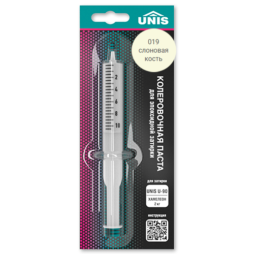 Колеровочная паста водоотталкивающая  "Юнис", к 2кг, "019 слон кость" эпоксидная
