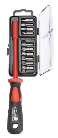 Отвертка диэлектрическая "КВТ" с набором бит НИО-5510