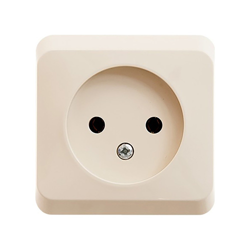 Розетка 1-ая без заземления, "Этюд Lexel", накладная, без шторок, кремовая
