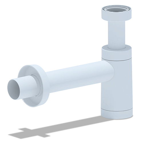 Сифон для раковины "Ани" бутылочный, 1.1/4*40, с трубкой 40мм, пластик, белый, BRB1004