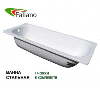 Ванна &quot;Faliano&quot; стальная эмалированная, 1600*700*360мм, ББ