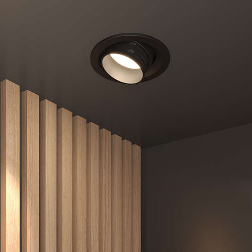 Светильник светодиодный "Zoom" 9919 LED с регулировкой угла освещения 10W, 4200K, встр. круг, черный