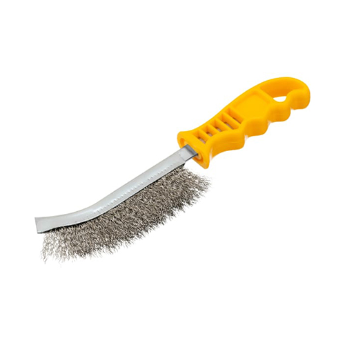 Щетка "Denzel" ручная, металлическая с пластмассовой ручкой, нержавеющая проволока