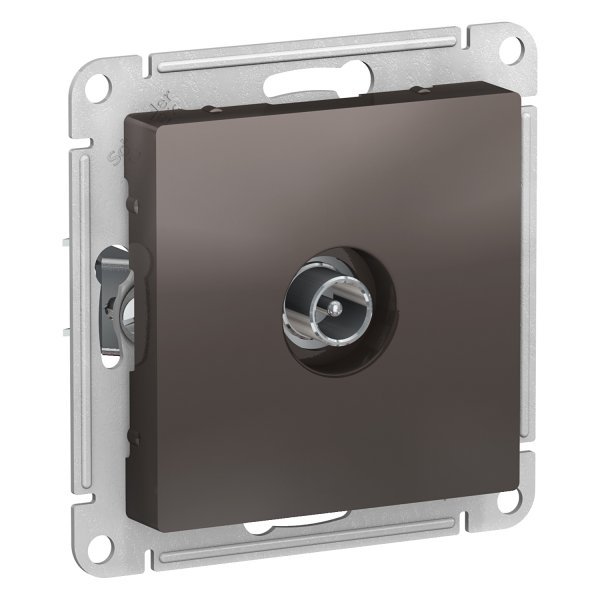 Розетка TV проходная 4DB, механизм, ATLASDESIGN мокко