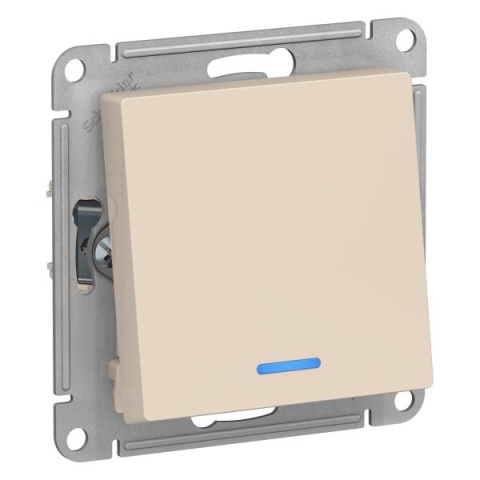 Выключатель 1-кл. с/п с инд., механизм (без рамки), ATLASDESIGN бежевый