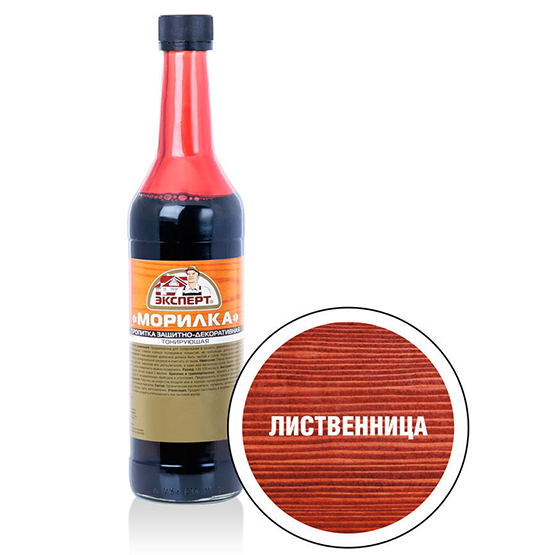 Пропитка "Эксперт" защитно-декоративная тонирующая "Морилка" 0,5л, "Лиственница"