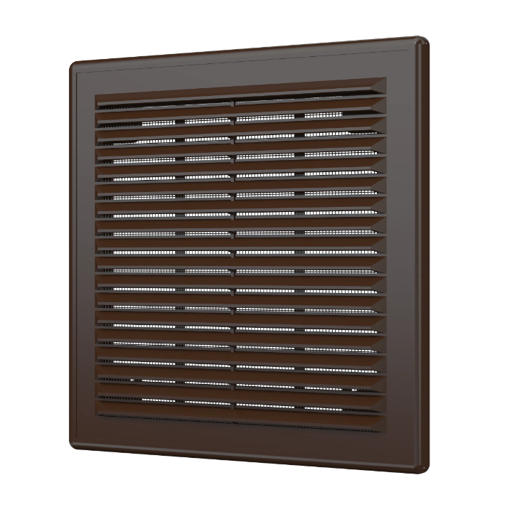 Решетка пластиковая вентиляционная 208*208, коричневая