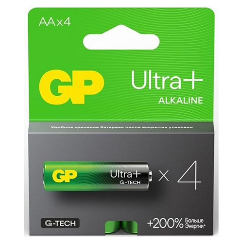 Эл.питания  GP Alkaline ULTRA PLUS G-Tech LR6 BL4 15AUPA21-2CRSB2 (1/10/80)
