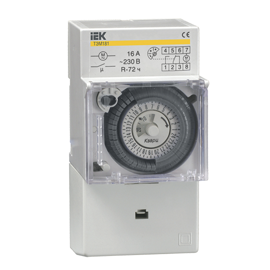 Таймер ТЭМ181 аналоговый, 16А 230В, на Дин-рейку "ИЭК"