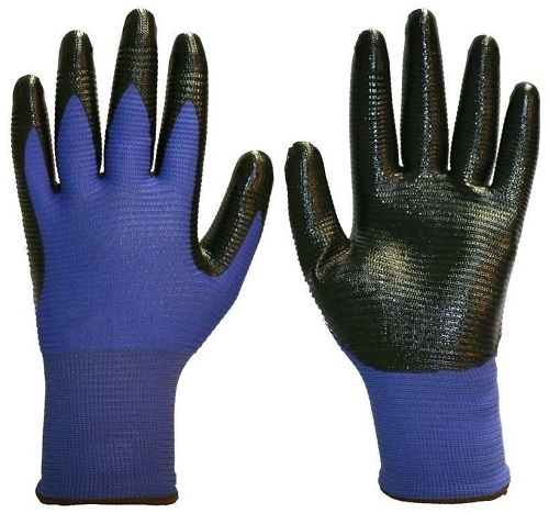 Перчатки синие, с  латексом