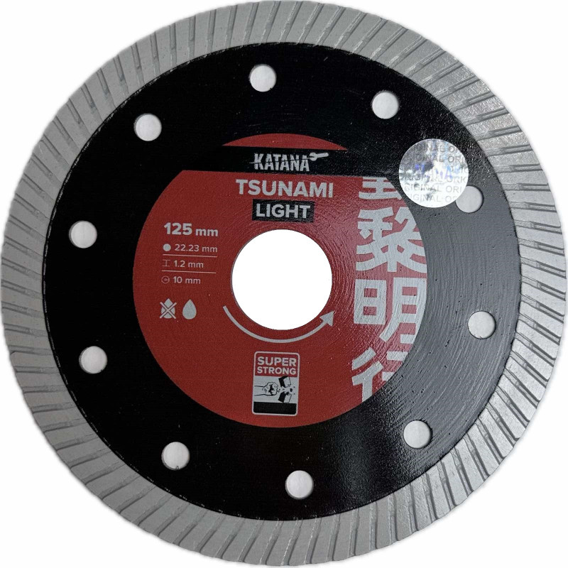 Диск алмазный турбо для кафеля и керамогранита "КАТАNА Tsunami Light", 125*1,2*22,23мм, сухой рез
