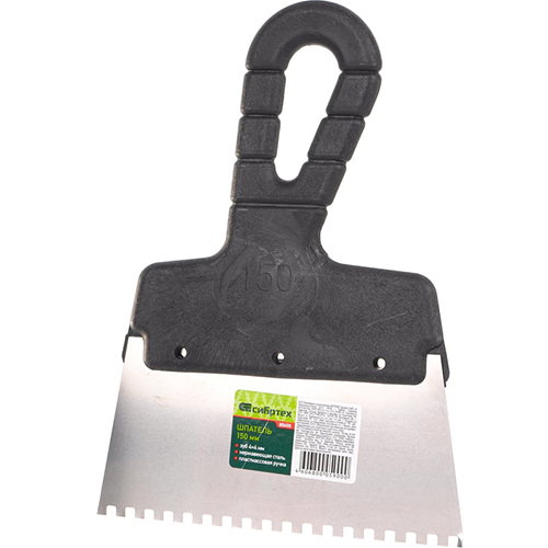 Шпатель Сибртех нержавеющая сталь 150мм, зуб 4*4