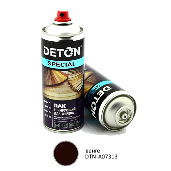 Лак "DETON Spesial" тонирующий защитный для дерева Венге, 520 мл