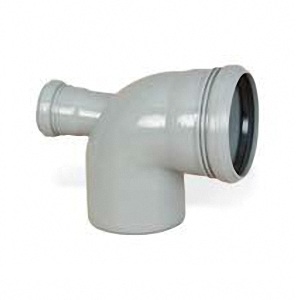 Отвод для внутренней канализации РР d110 с фронтальным выходом на 50*87°