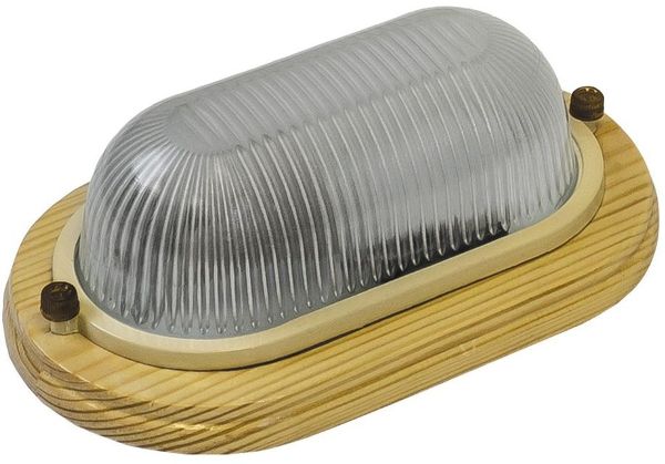 Светильник "Feron Кантри НБО 04-60-011" для бани и сауны, Е27, IP54, max t-130º, овал, Клён