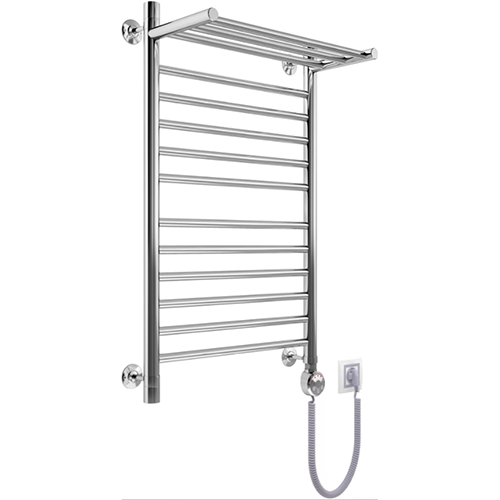 Электрический полотенцесушитель AQUATTRO Электро лесенка 1", с полкой, Прямая П4, 400х600, терморегулятор, хром