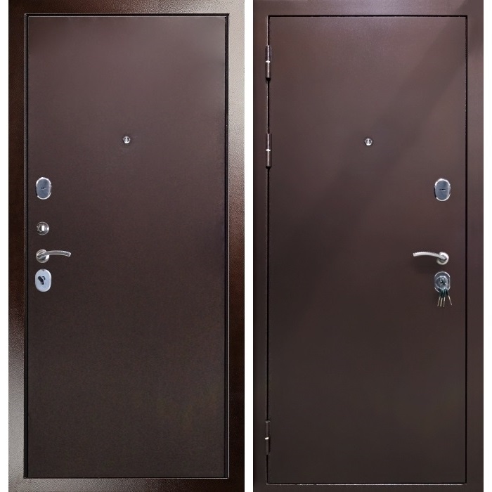 Дверь входная "Победа М Плюс", 960*2050*72мм, левая, металл -"Антик медь", Город Мастеров