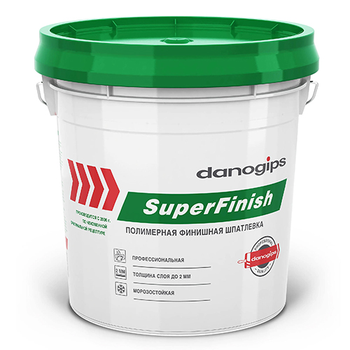Шпатлевка полимерная &quot;DANOGIPS SuperFinish&quot;, белый, 24кг