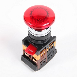 Кнопка AELA22 "Грибок" красный, d22мм неон, 240В 1з+1р "ИЭК"