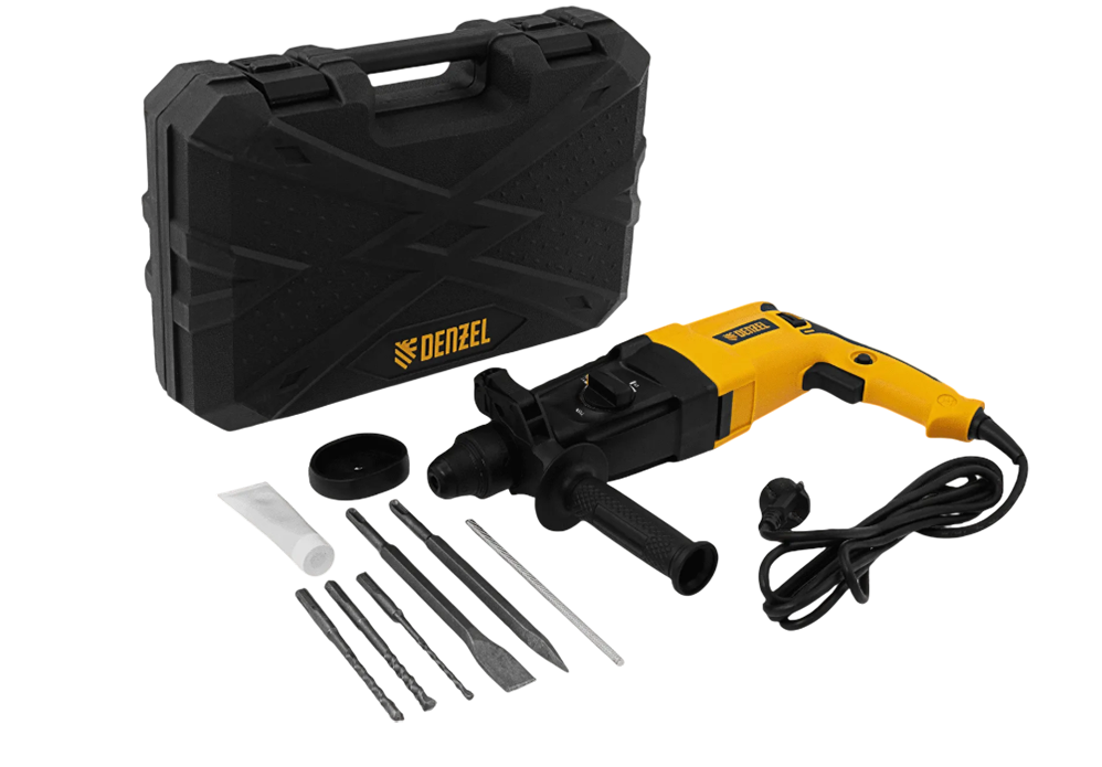 Перфоратор "DENZEL" RHH-800-26, 800Вт, 3Дж, SDS Plus, 3плюс 1реж