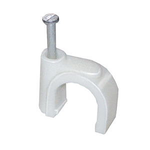 Скоба 14мм круглая  пластиковая "ИЭК" 20шт