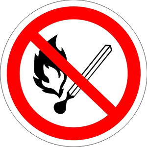 Знак "Запрещается пользоваться открытым огнем и курить" Ф180мм "ИЭК"