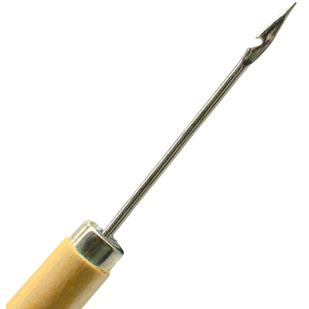 Шило шорное с деревянной ручкой 140мм с крючком