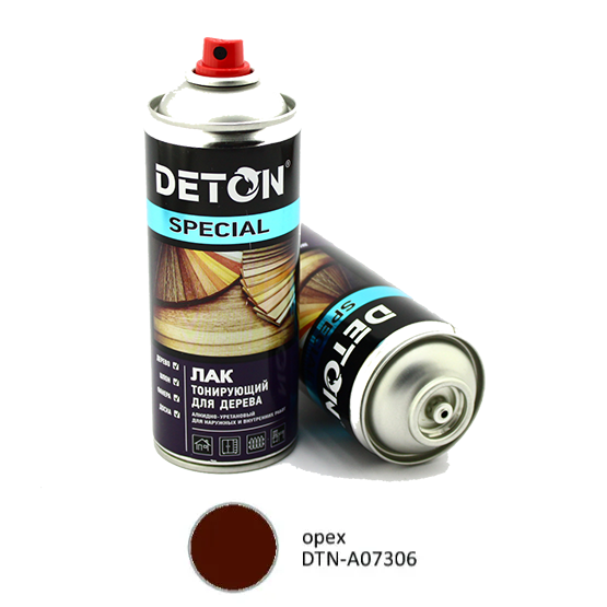 Лак "DETON Spesial" тонирующий защитный для дерева Орех, 520 мл
