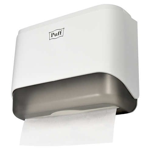 Диспенсер бумажных полотенец "Puff-5140", белый, с замком, ABS-пластик